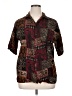 Unbranded Paisley Brown 3/4 Sleeve Button-Down Shirt Size XL (estimated) - photo 1