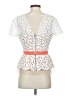 BCBGMAXAZRIA Ivory Short Sleeve Top Size S - photo 2