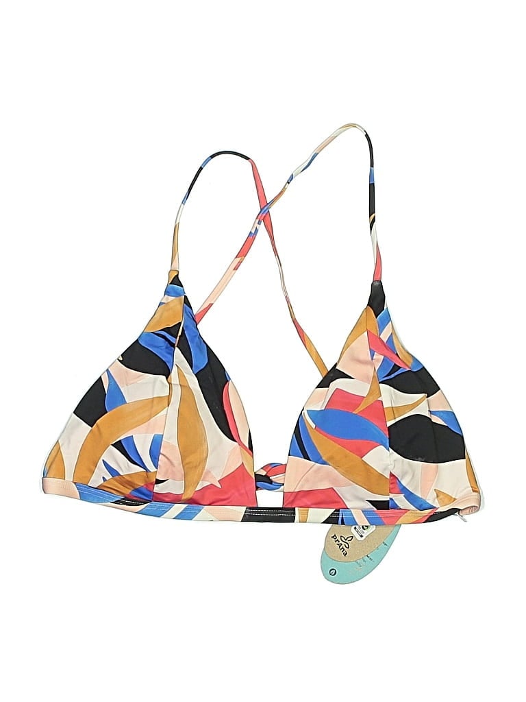 Pre-owned Prana Swimsuit Top Gold Graphic Pattern Swimwear