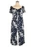 Luxology 100% Rayon Floral Blue Jumpsuit Size XL - photo 1