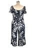 Luxology 100% Rayon Floral Blue Jumpsuit Size XL - photo 2
