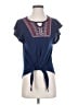 New York Laundry Blue Short Sleeve Blouse Size S - photo 1