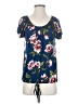 Lavish Blue Short Sleeve Blouse Size S - photo 1