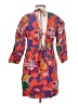 Something Navy Print Orange Casual Dress Size XS - photo 2