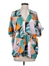 Jodifl Tropical Teal Short Sleeve Blouse Size S - photo 1
