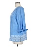 Talbots 100% Cotton Solid Blue 3/4 Sleeve Blouse Size M - photo 5