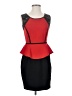 En Focus Color Block Red Cocktail Dress Size 4 Petite - photo 1