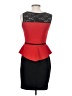 En Focus Color Block Red Cocktail Dress Size 4 Petite - photo 2