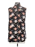 Pleione 100% Polyester Floral Black Sleeveless Blouse Size S - photo 2