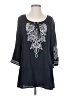 MONORENO 100% Rayon Blue 3/4 Sleeve Blouse Size S - photo 1