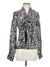 Rachel Zoe 100% Silk Animal Print Black Long Sleeve Silk Top Size 2 - photo 1