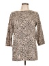 J.Jill Animal Print Tan Pullover Sweater Size L - photo 1