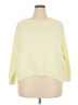Pure Collection 100% Cotton Solid Yellow Pullover Sweater Size 18 - photo 1