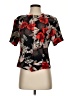Assorted Brands Floral Black Short Sleeve Blouse Size S - photo 1