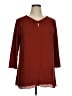 Lyssé 100% Polyester Burgundy 3/4 Sleeve Blouse Size XL - photo 1