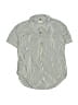 Makie 100% Cotton Stripes Green Short Sleeve Button-Down Shirt Size 4 - photo 1