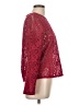 INA 100% Polyester Burgundy Long Sleeve Blouse Size L - photo 4