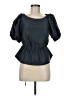 Line & Dot Black Short Sleeve Blouse Size M - photo 1