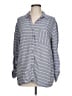 BeachLunchLounge 100% Viscose Stripes Gray Long Sleeve Button-Down Shirt Size L - photo 1