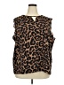 Emery Rose Animal Print Brown Sleeveless T-Shirt Size 5XL - photo 1