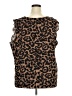 Emery Rose Animal Print Brown Sleeveless T-Shirt Size 5XL - photo 2