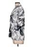 DKNY Graphic Floral Tropical Gray Short Sleeve Blouse Size L - photo 5