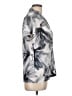 DKNY Graphic Floral Tropical Gray Short Sleeve Blouse Size L - photo 4