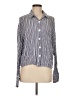 PrettyLittleThing 100% Viscose Stripes Blue Long Sleeve Button-Down Shirt Size 6 - photo 1