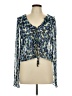 Topshop Blue Long Sleeve Blouse Size 10 - photo 1
