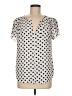 41Hawthorn 100% Polyester Polka Dots Ivory Short Sleeve Blouse Size M - photo 1