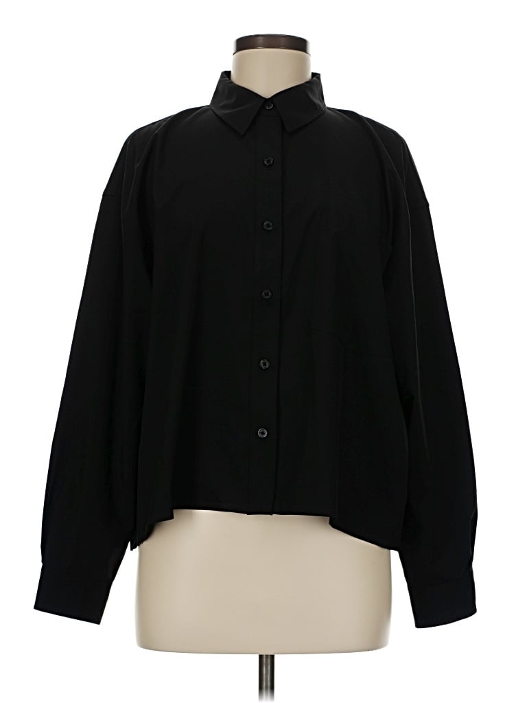 Pre-owned Athleta Long Sleeve Blouse In Black