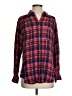 Pilcro Plaid Burgundy Long Sleeve Button-Down Shirt Size XS - photo 1