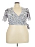Shein Curve Blue Short Sleeve Blouse Size 3X - photo 1