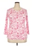 David Cline Pink 3/4 Sleeve Top Size XXL - photo 1