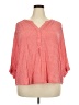 dalia 100% Rayon Print Orange Pink 3/4 Sleeve Blouse Size 3X - photo 1