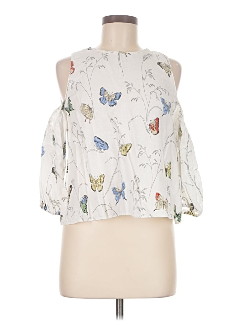 Pre-owned Zara Basic Sleeveless Blouse In Ivory
