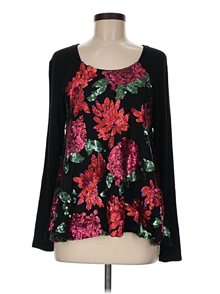 Pre-owned Hazel Long Sleeve Blouse In Black