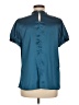 MNG Suit 100% Polyester Teal Short Sleeve Blouse Size 8 - photo 2