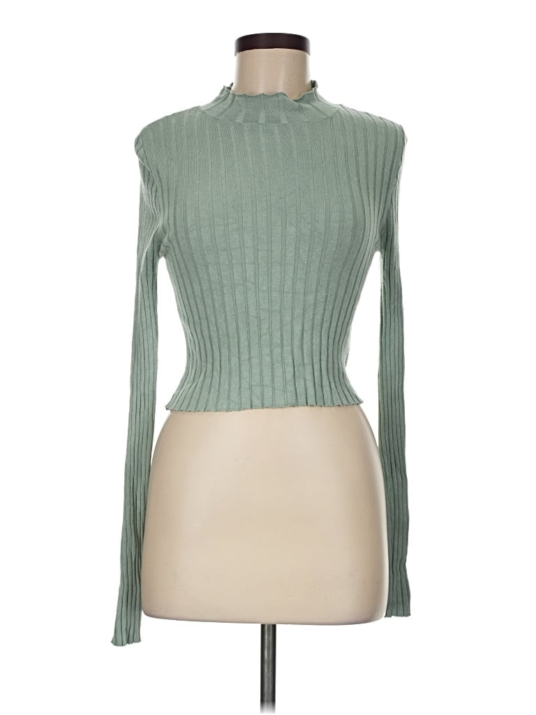 Pre-owned Double Zero Long Sleeve Turtleneck In Green