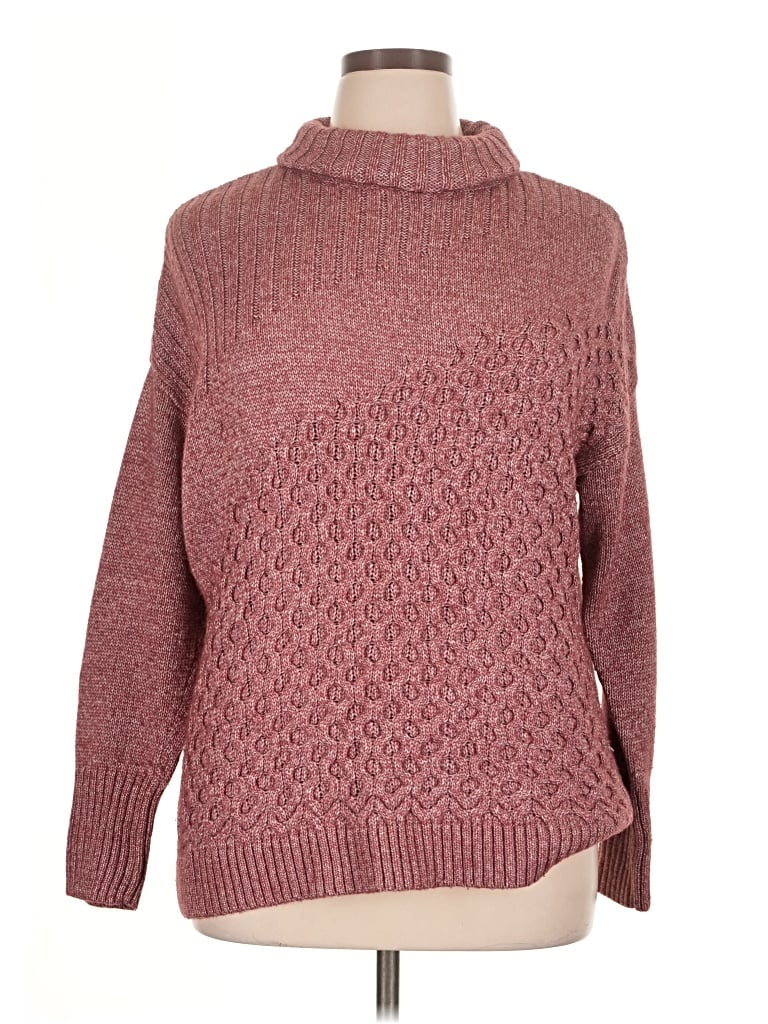 Pre-owned Nine West Turtleneck Sweater In Burgundy