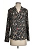 Nic + Zoe Animal Print Black Long Sleeve Blouse Size XS - photo 1