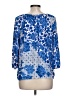INC International Concepts 100% Polyester Blue 3/4 Sleeve Blouse Size L - photo 2