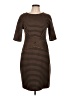 Connected Apparel Stripes Brown Casual Dress Size 10 - photo 1