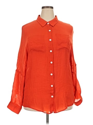 Vintage Blue Long Sleeve Blouse (view 1)