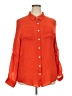 Vintage Blue 100% Polyester Orange Long Sleeve Blouse Size 2X - photo 1