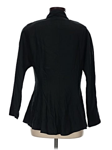 Oleg Cassini Long Sleeve Silk Top (view 2)