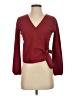 TeXTURE & THREAD Madewell Burgundy Long Sleeve Blouse Size XXS - photo 1