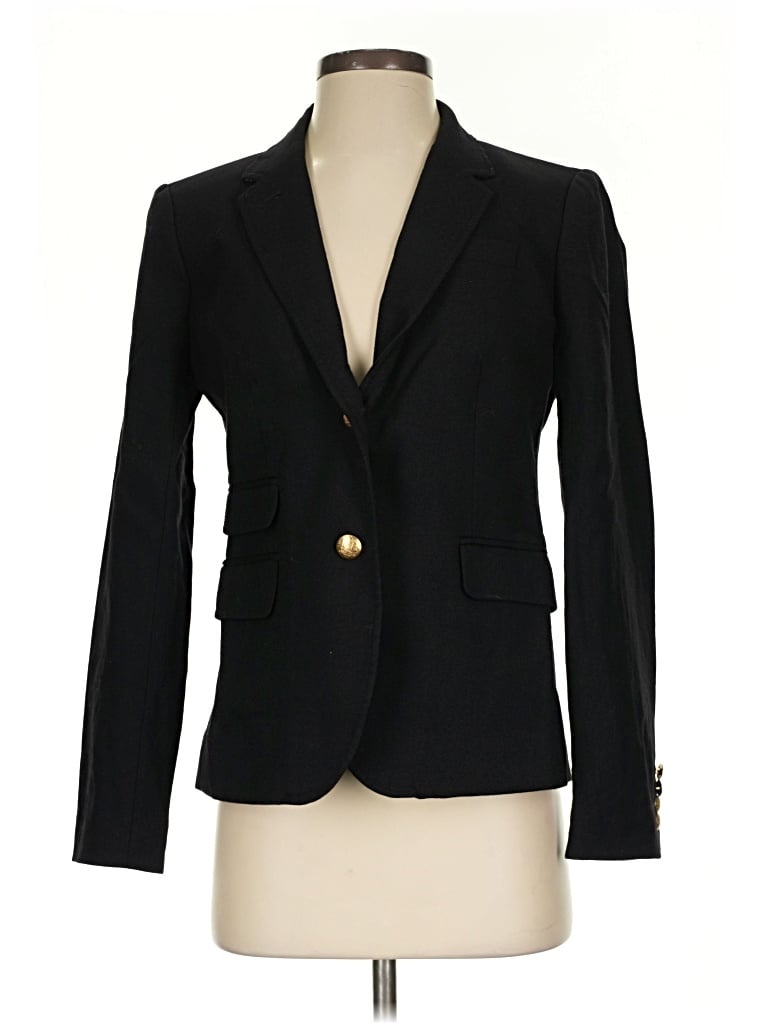 Pre-owned Jcrew Wool Blazer Jacket In Black