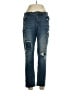 Kaari Blue Color Block Solid Blue Jeans Size 10 - photo 1