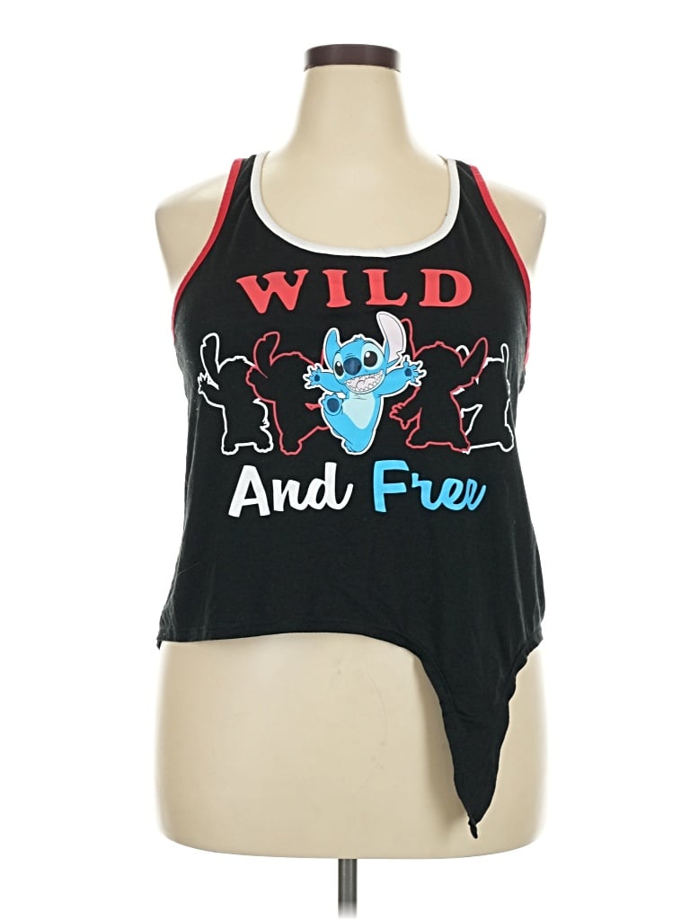 Pre-owned Disney Tank Top Black Strapless Neckline Tops
